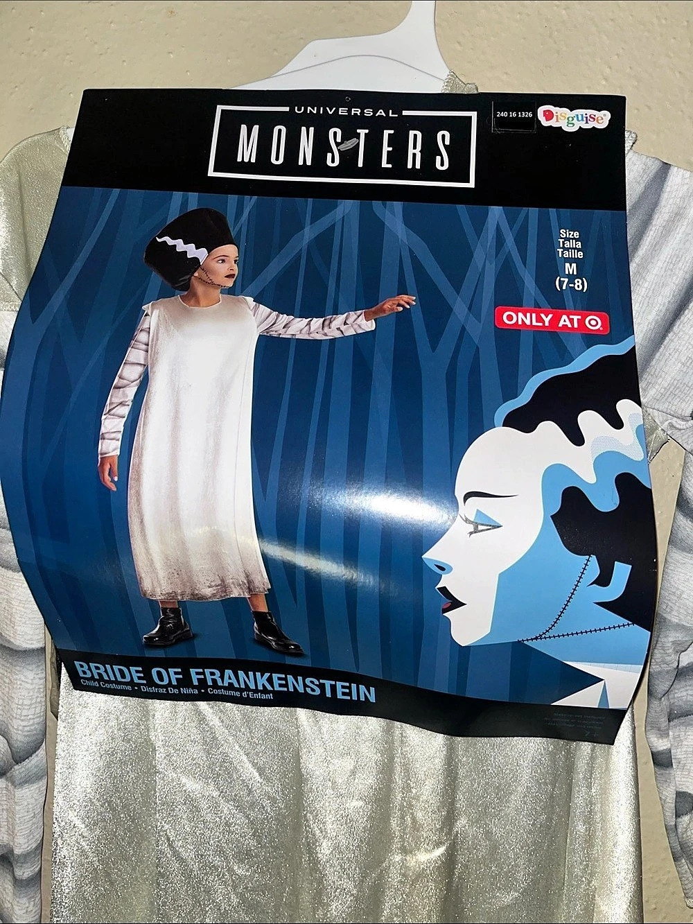 Universal Monsters Bride of Frankenstein Halloween Costume Girls 7-8 NWT